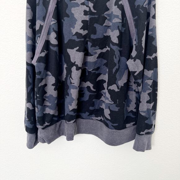 [PrAna] Cozy Up Nautical Blue Camouflage Oversized Crew Neck Sweatshirt Size 1X - Picture 9 of 10